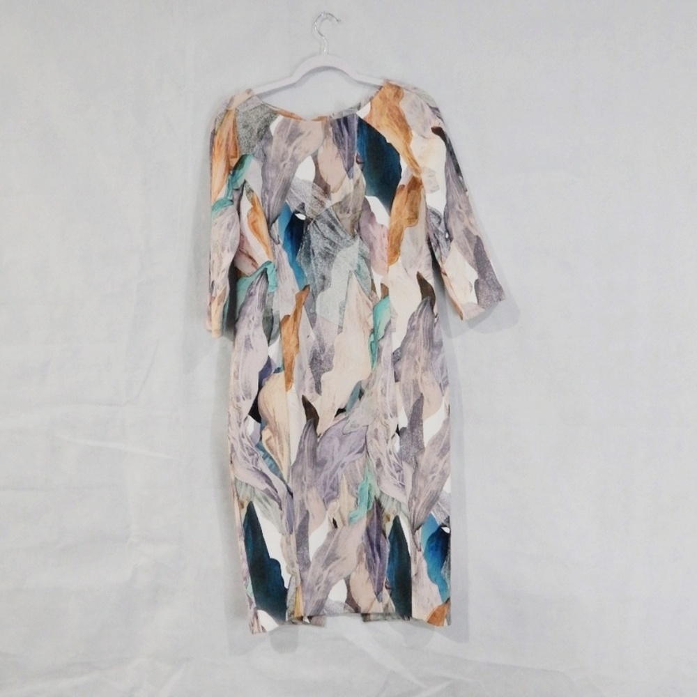 H&M Multi Colored Half Sleeve Sheath Dress